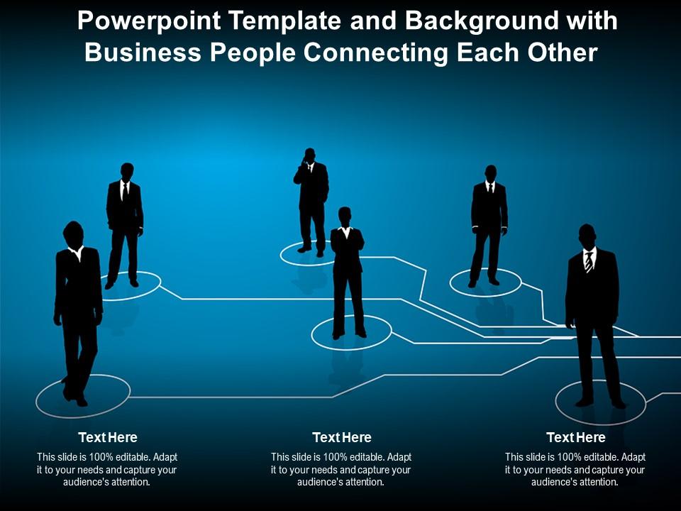Powerpoint Template And Background With Business People Connecting Each ...