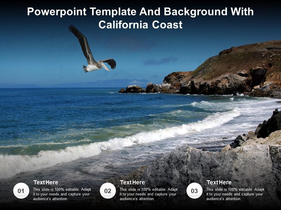Powerpoint template and background with california coast Slide01