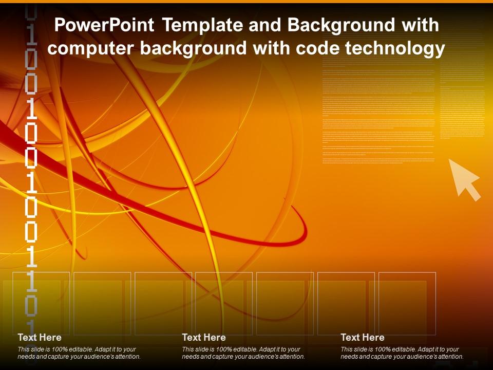 Powerpoint Template And Background With Computer Background With Code ...