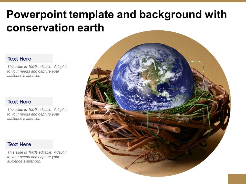 Powerpoint template and background with conservation earth Slide00
