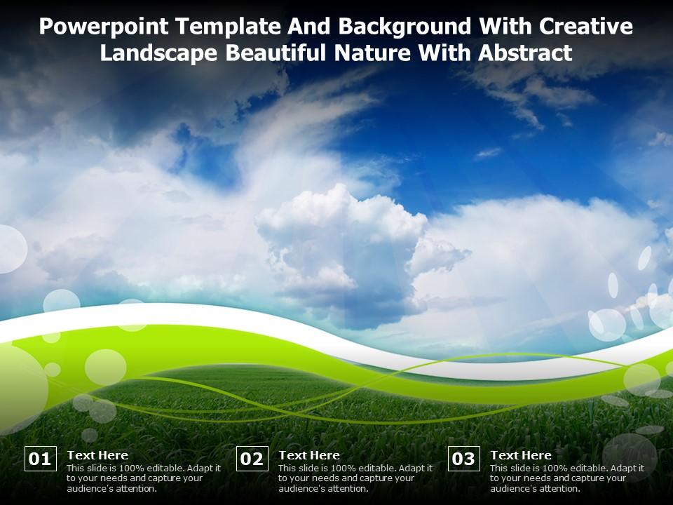 Powerpoint Template And Background With Creative Landscape Beautiful Nature  With Abstract | Presentation Graphics | Presentation PowerPoint Example |  Slide Templates