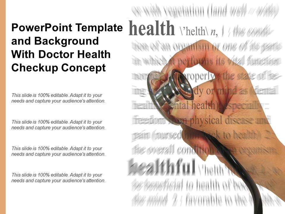 Powerpoint template and background with doctor health checkup concept
