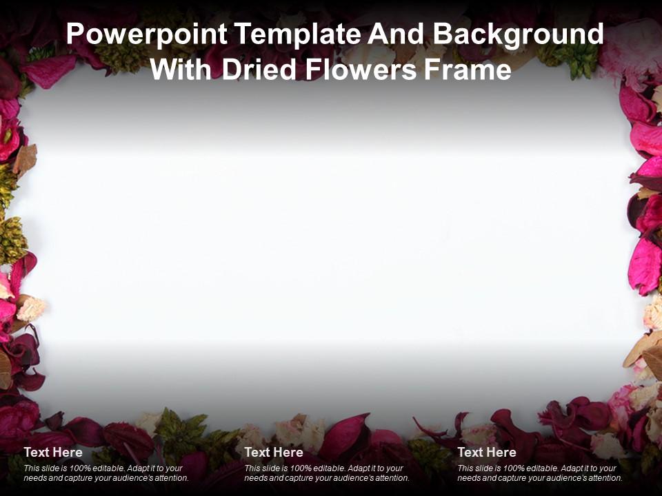 Powerpoint Template And Background With Dried Flowers Frame Presentation Graphics Presentation Powerpoint Example Slide Templates