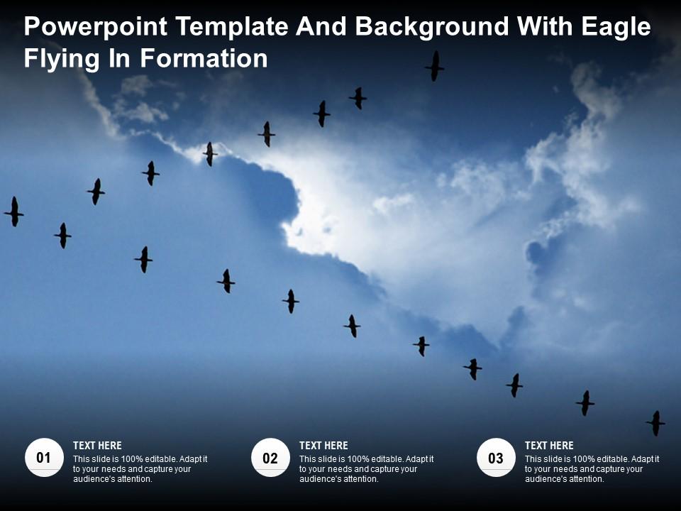 Powerpoint Template And Background With Eagle Flying In Formation |  Presentation Graphics | Presentation PowerPoint Example | Slide Templates