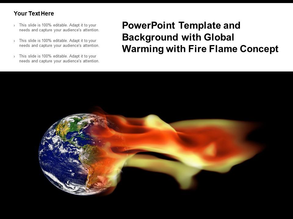 Powerpoint Template And Background With Global Warming With Fire Flame  Concept | Presentation Graphics | Presentation PowerPoint Example | Slide  Templates