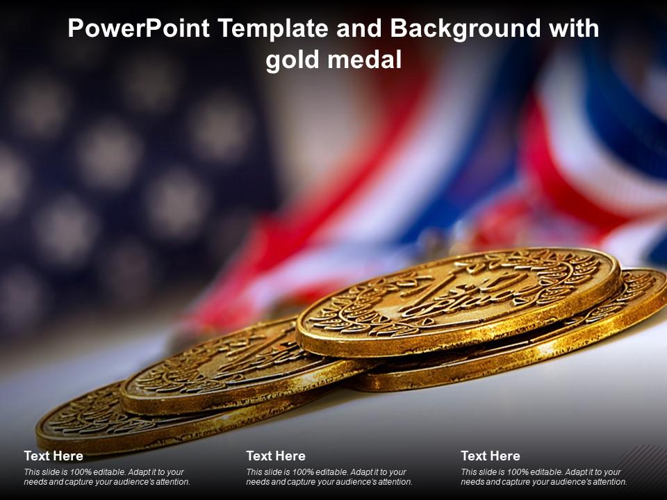 powerpoint-template-and-background-with-gold-medal-presentation