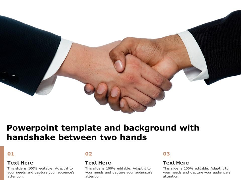 Powerpoint Template And Background With Handshake Between Two Hands