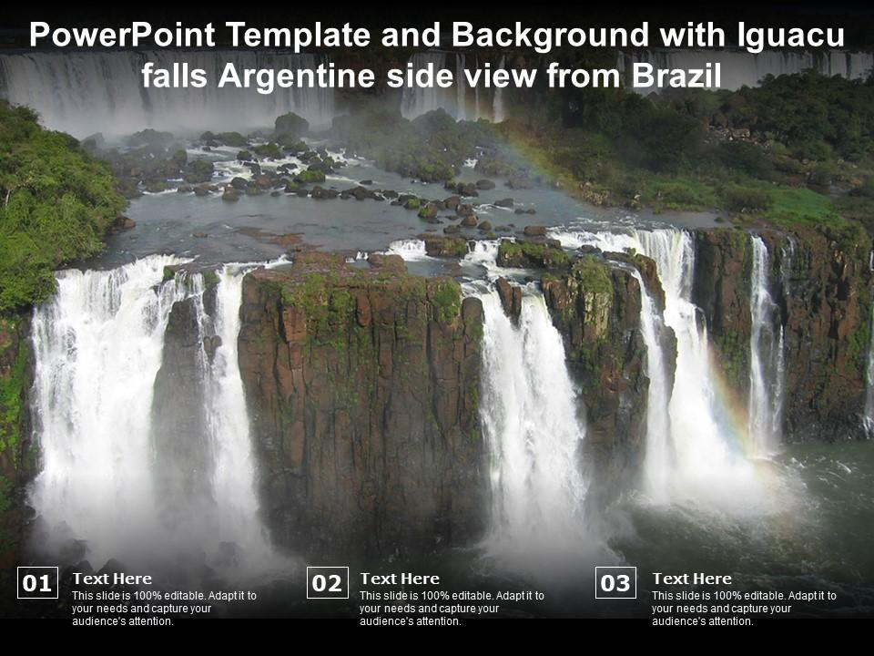 Powerpoint template and background with iguacu falls argentine side view from brazil Slide01