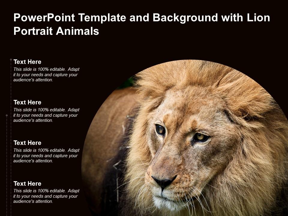Powerpoint Template And Background With Lion Portrait Animals | Presentation  Graphics | Presentation PowerPoint Example | Slide Templates