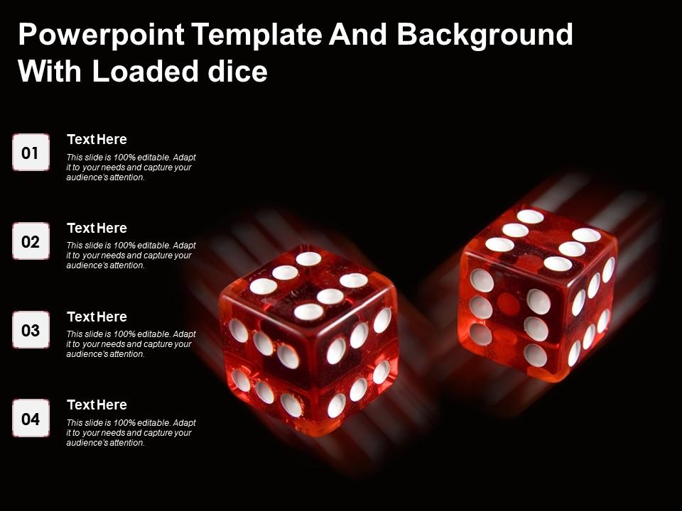 Powerpoint Template And Background With Loaded Dice Presentation