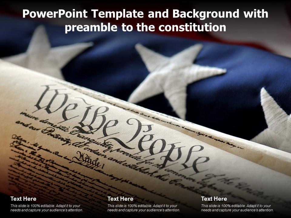 Powerpoint template and background with preamble to the constitution Slide00