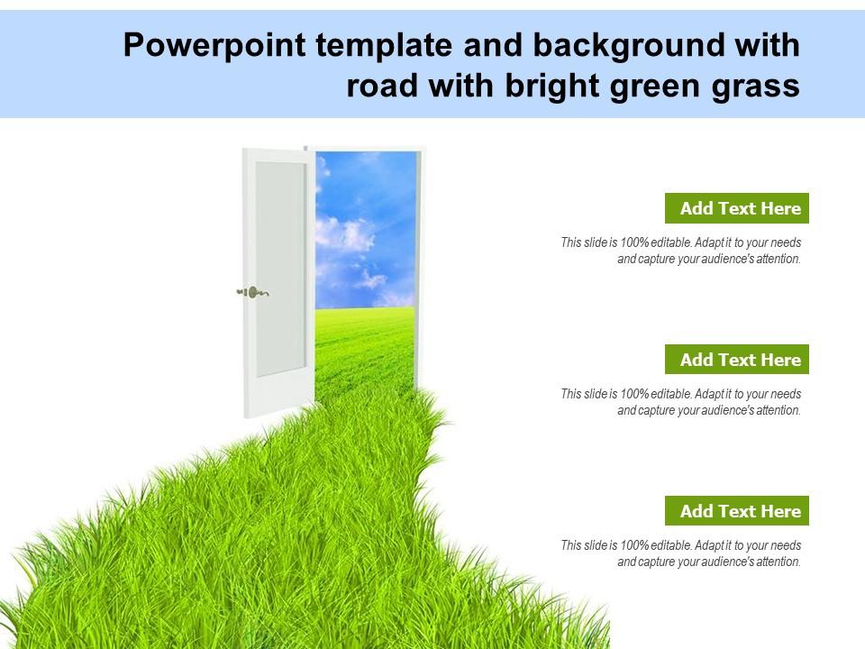Powerpoint Template And Background With Road With Bright Green Grass |  Presentation Graphics | Presentation PowerPoint Example | Slide Templates