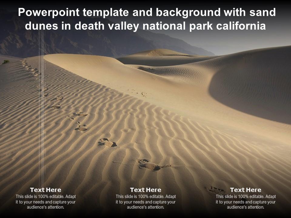 Powerpoint template and background with sand dunes in death valley national park california Slide01