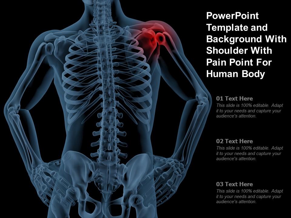 Powerpoint template and background with shoulder with pain point for human body Slide01
