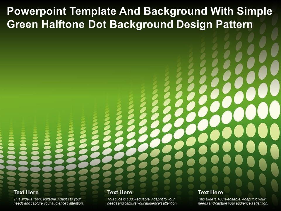Powerpoint Template And Background With Simple Green Halftone Dot Background  Design Pattern | Presentation Graphics | Presentation PowerPoint Example |  Slide Templates