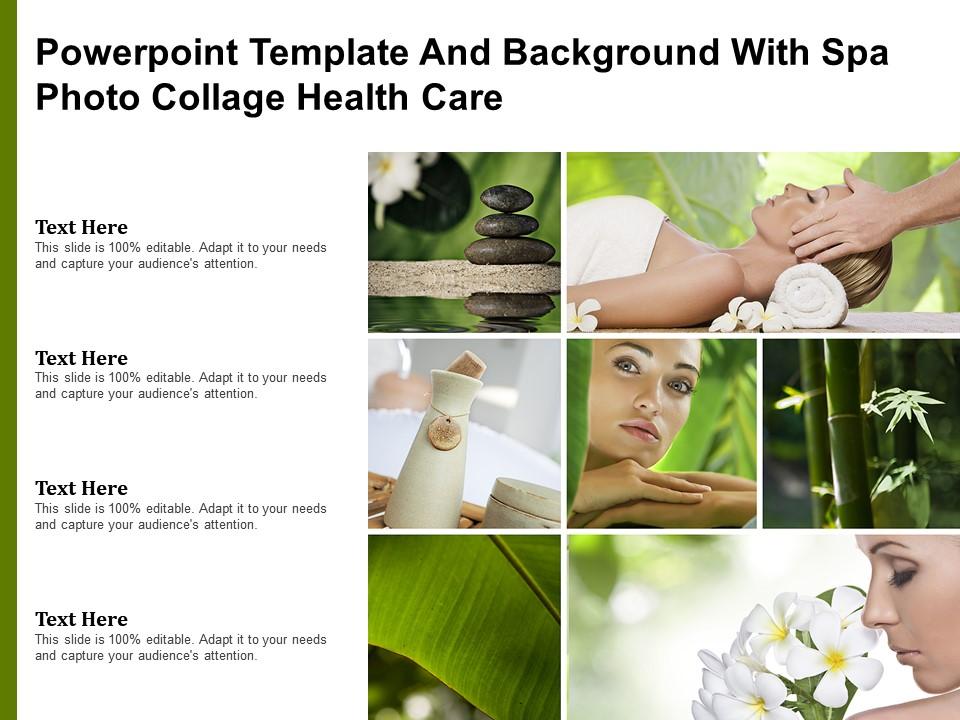 Powerpoint template and background with spa photo collage health care Slide01