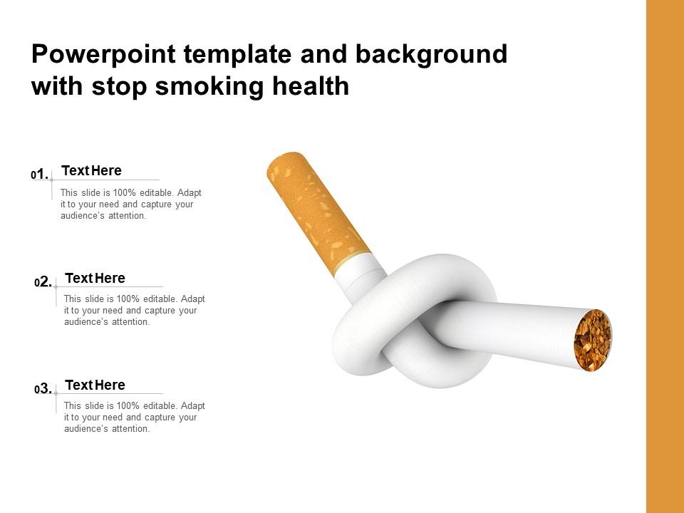 Powerpoint template and background with stop smoking health Slide01
