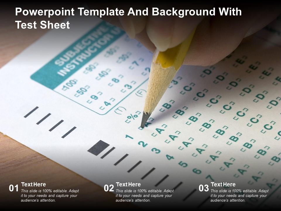Powerpoint Template And Background With Test Sheet | Presentation ...