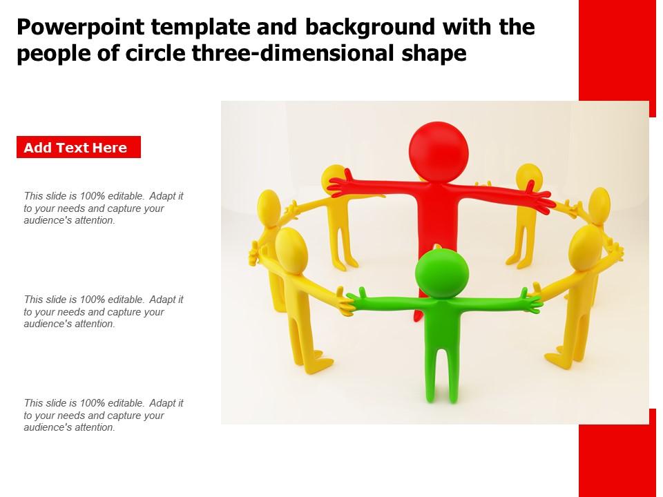 Powerpoint template and background with the people of circle three dimensional shape