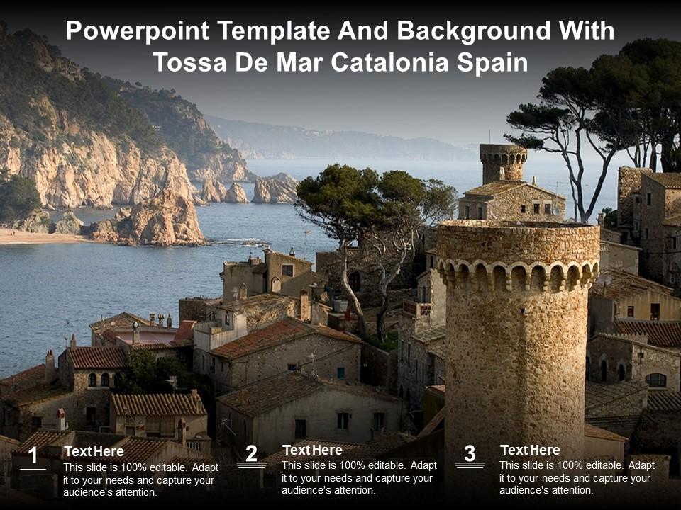 Powerpoint template and background with tossa de mar catalonia spain Slide01