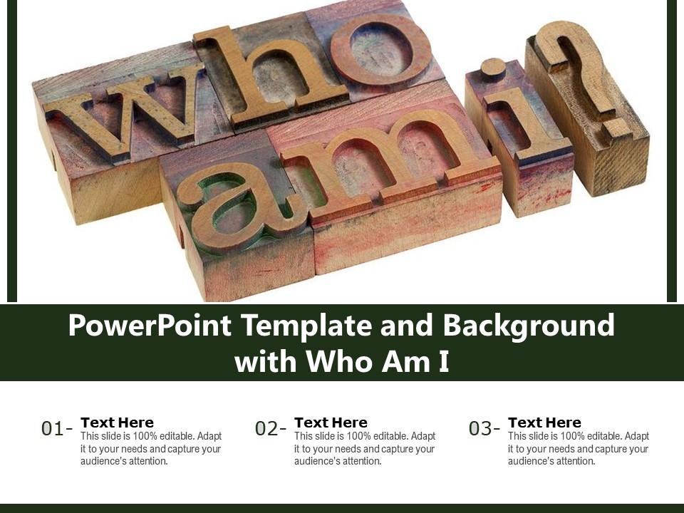Powerpoint template and background with who am i