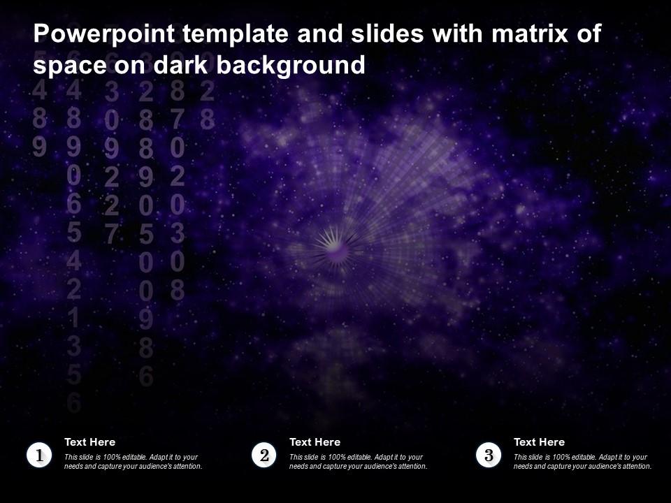 Powerpoint Template And Slides With Matrix Of Space On Dark Background |  Presentation Graphics | Presentation PowerPoint Example | Slide Templates