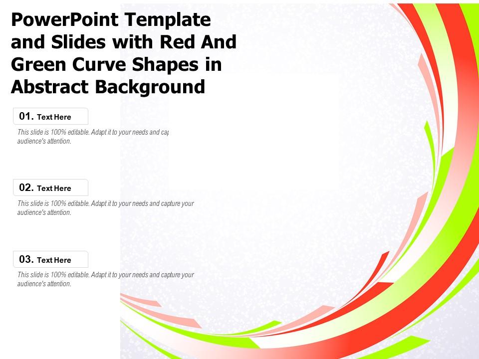 Powerpoint Template And Slides With Red And Green Curve Shapes In Abstract  Background | Presentation Graphics | Presentation PowerPoint Example |  Slide Templates