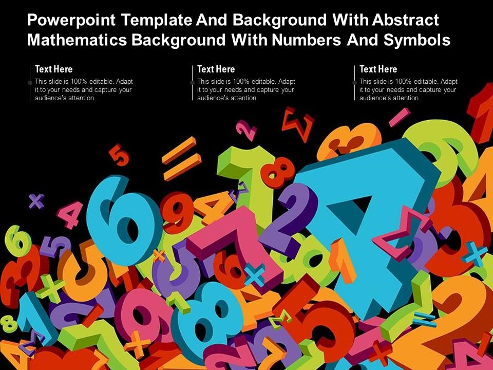 Powerpoint template with abstract mathematics background with numbers and symbols Slide00