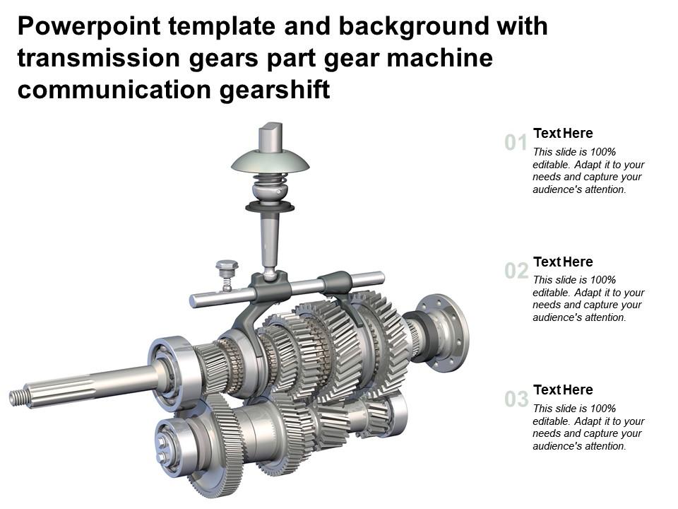 Powerpoint Template With Transmission Gears Part Gear Machine