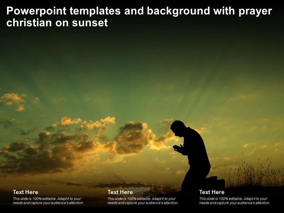 Powerpoint Templates And Background With Prayer Christian On Sunset |  Presentation Graphics | Presentation PowerPoint Example | Slide Templates