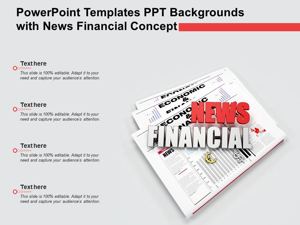 Powerpoint templates ppt backgrounds with news financial concept