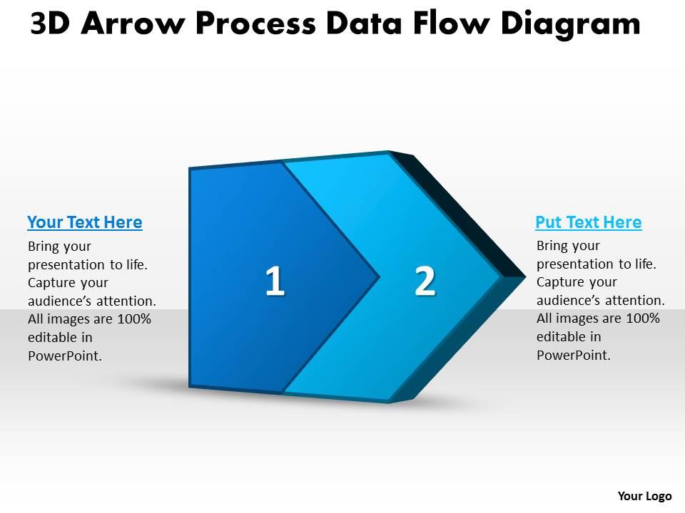 ppt_3d_arrow_process_data_flow_network_diagram_powerpoint_template_business_templates_2_stages_Slide01