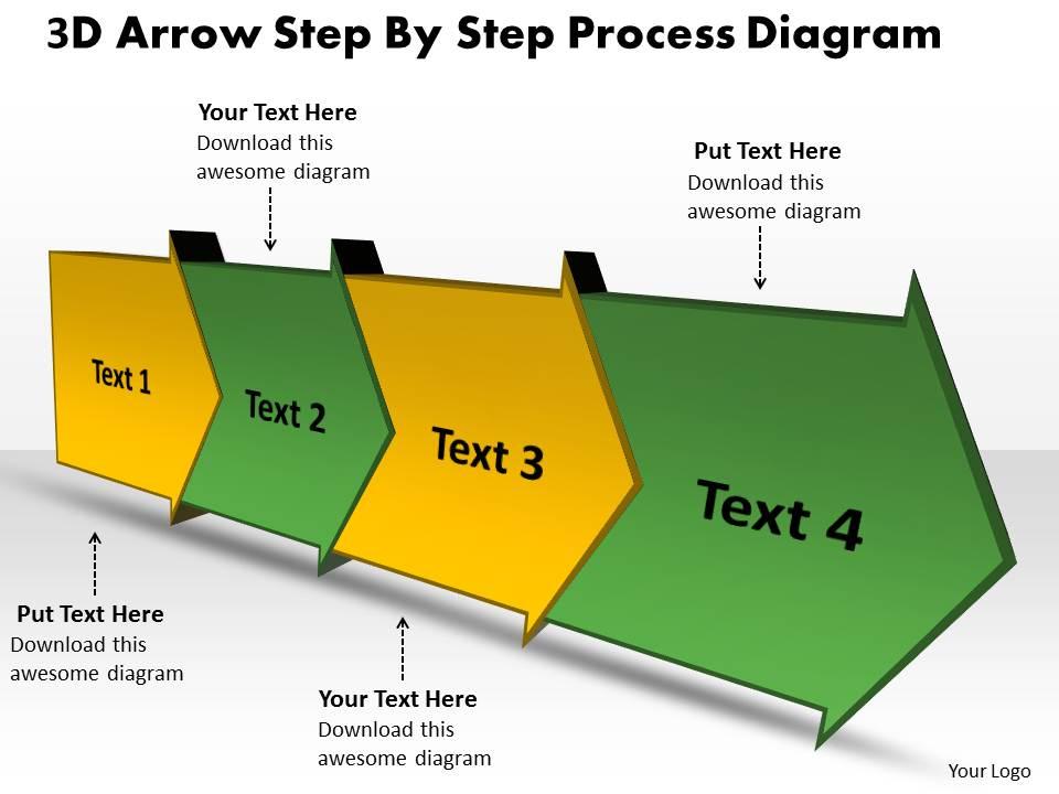 Ppt 3d arrow step by process spider diagram powerpoint template business templates 4 stages Slide00