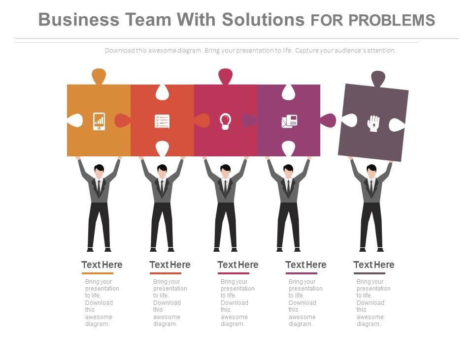 Ppts business team with solutions for problems flat powerpoint design Slide01