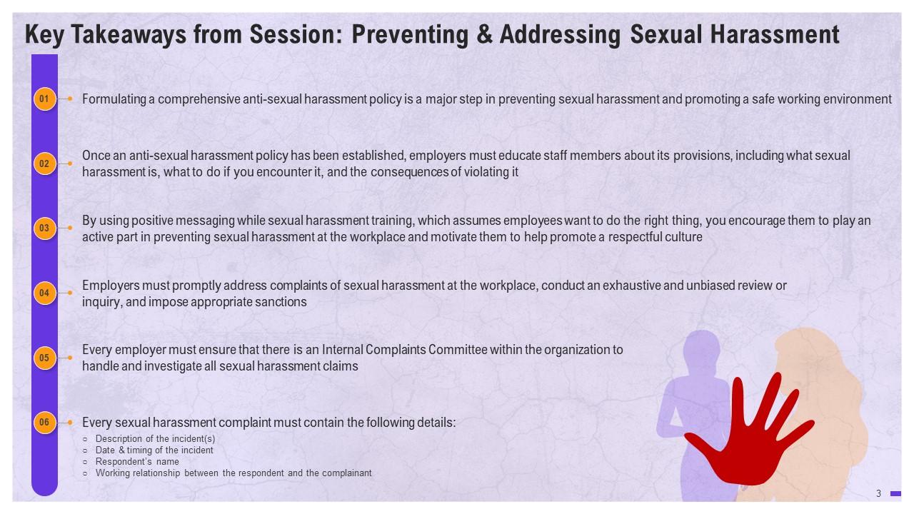 Prevention Of Sexual Harassment Training Sessions Key Takeaways ...