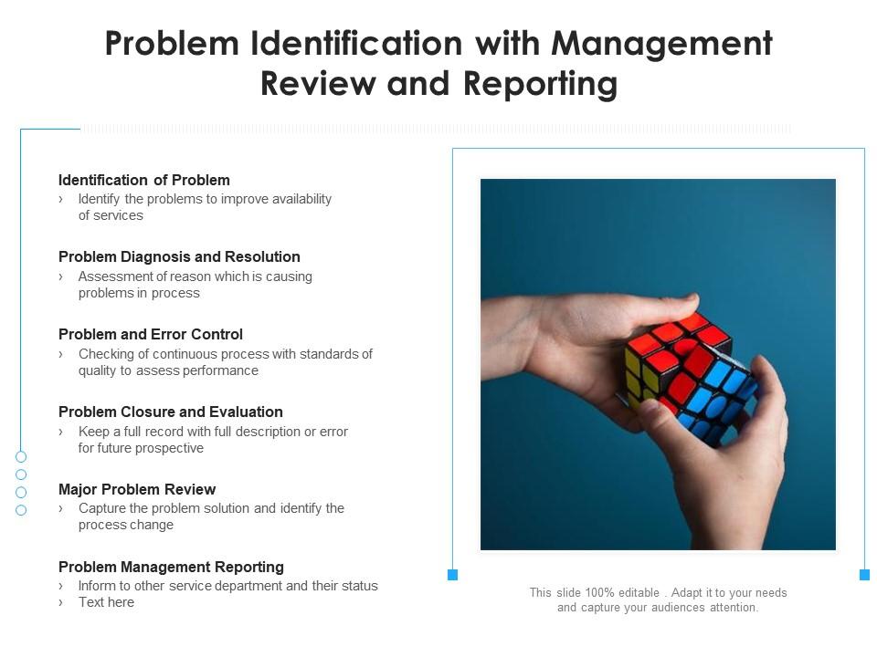 Problem identification with management review and reporting Slide00
