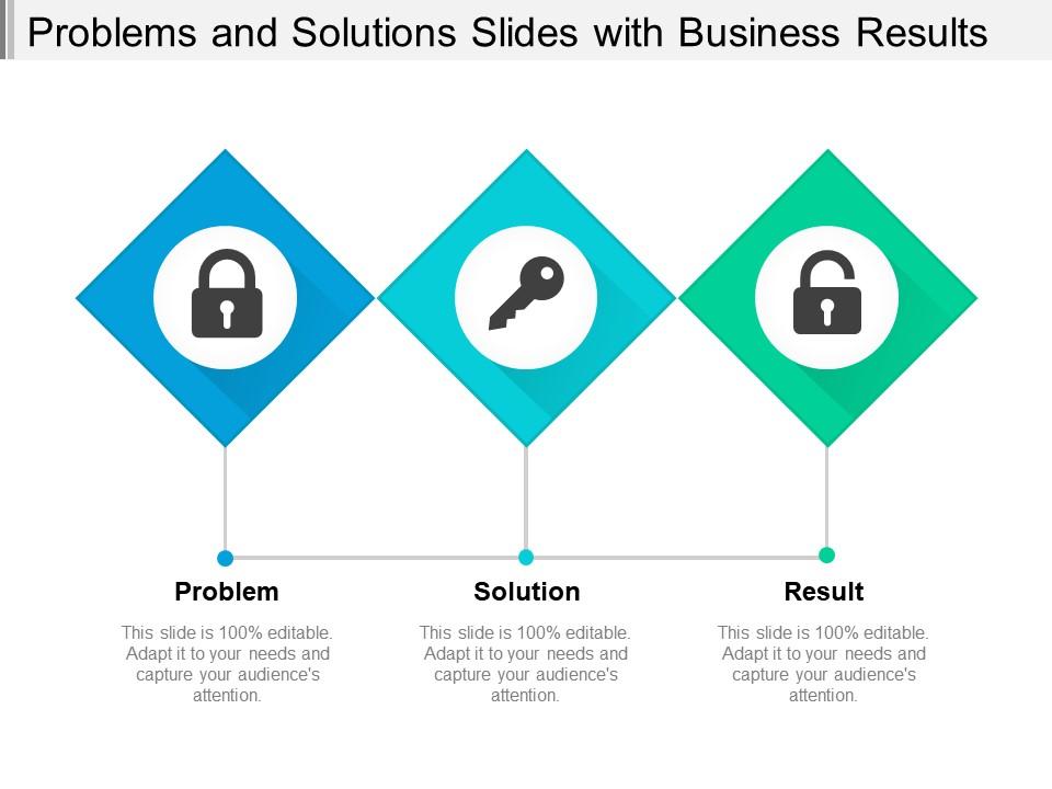 Problems and solutions slides with business results Slide01