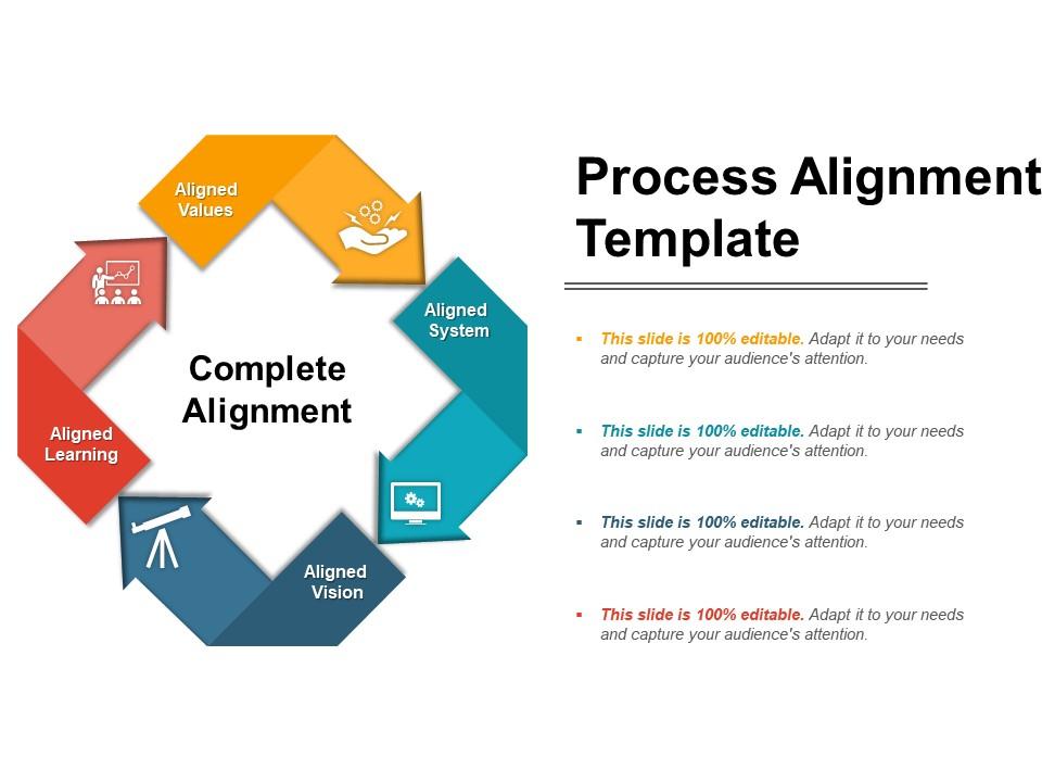 Process alignment template powerpoint shapes Slide01