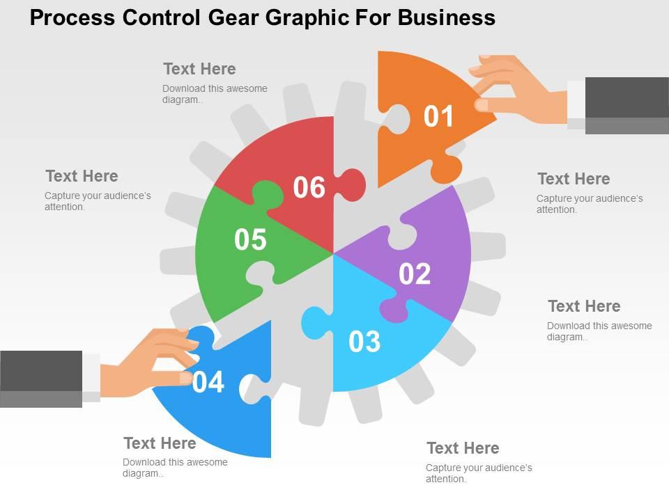 Process control gear graphic for business flat powerpoint design Slide01