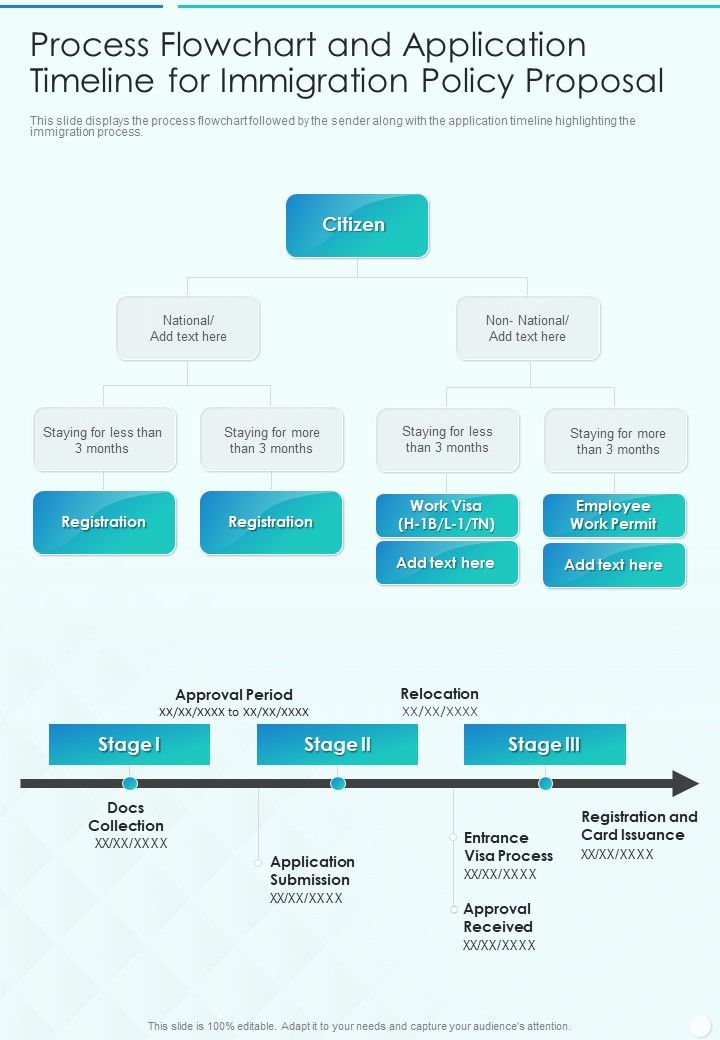 Process Flowchart And Application Timeline For Immigration Policy One