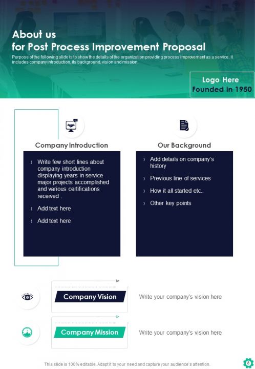 Process Improvement Proposal Report Sample Example Document
