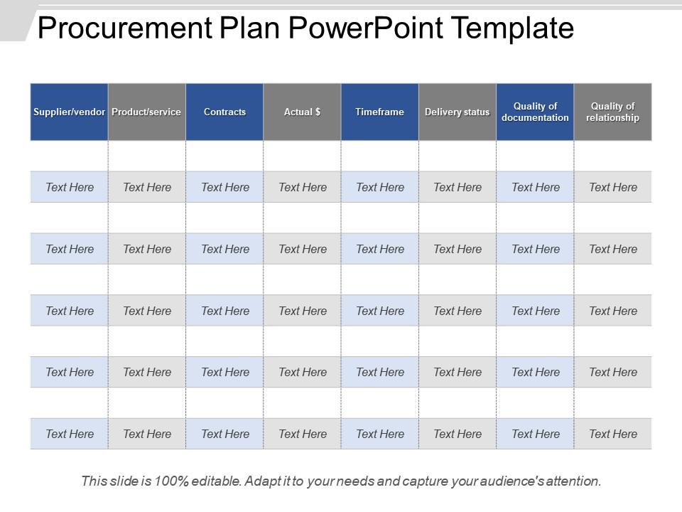 Procurement plan powerpoint template Slide01