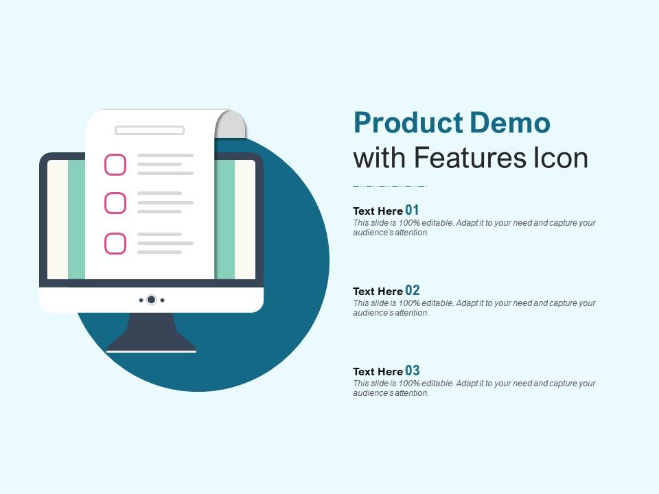 Product demo with features icon