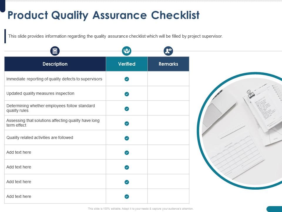 Product Quality Assurance Checklist Follow Ppt Powerpoint Presentation