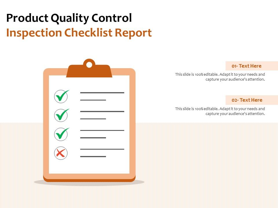 Product Quality Control Inspection Checklist Report Presentation
