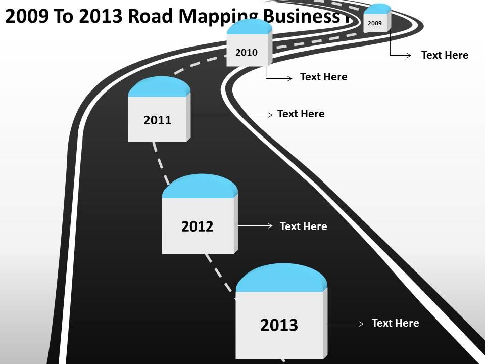 Product roadmap timeline 2009 to 2013 road mapping business plan powerpoint templates slides Slide00