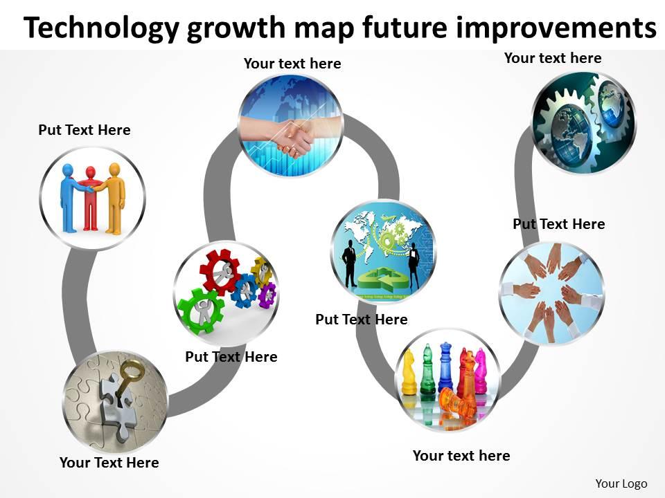 Product roadmap timeline technology growth map future improvements powerpoint templates slides Slide01