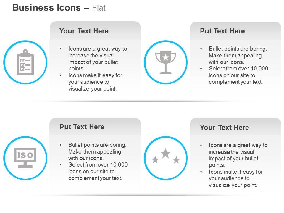 Production Checklist Iso Certification Quality Ratings Ppt Icons ...