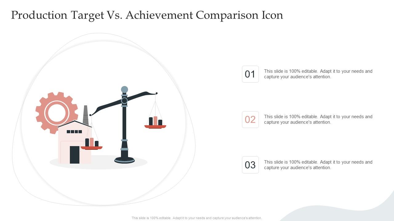 Production Target Vs Achievement Comparison Icon
