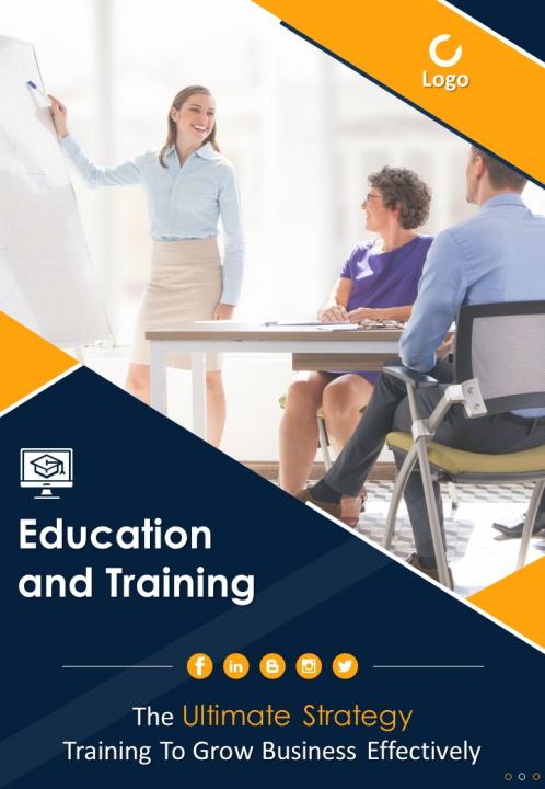 Professional development training school four page brochure template Slide01